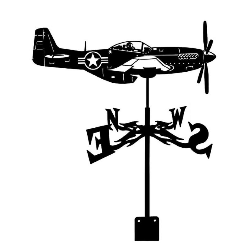Girouette de jardin en forme avion en fer