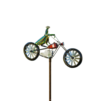 Moulin à vent pour jardin avec roue de vélo en métal-fer