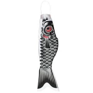 Koinobori Carpe Satin Noir 40 Cm Décoration Japonaise Festive
