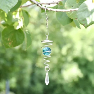 Alternative view of Carillon Éolien Spirale Rotative Pendentif Boule Cristal Suspendu