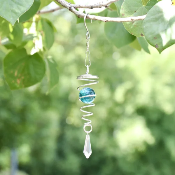 Carillon Éolien Spirale Rotative Pendentif Boule Cristal Suspendu – Image 2