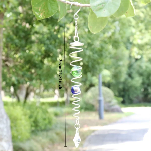 Carillon Éolien Spirale Rotative Pendentif Boule Cristal Suspendu – Image 6