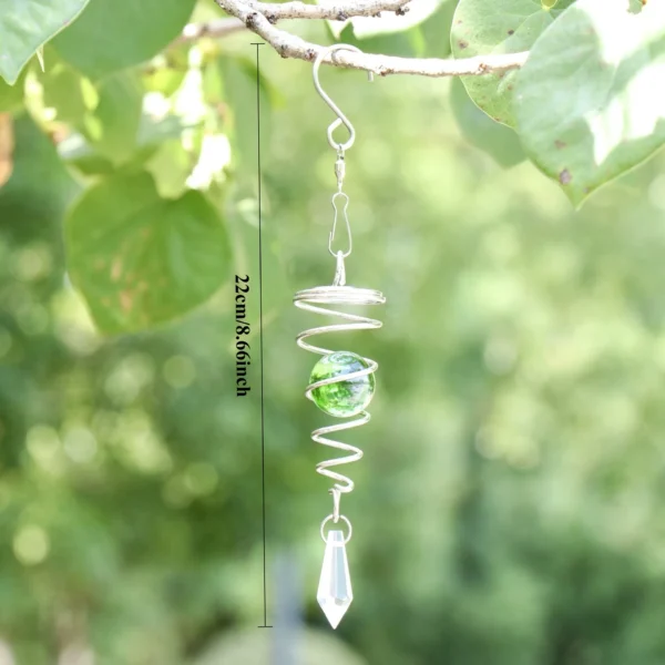 Carillon Éolien Spirale Rotative Pendentif Boule Cristal Suspendu – Image 5