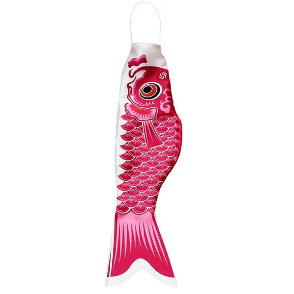 Banderole Carpe Koinobori Satinée Rose Festive Élégante Suspendue
